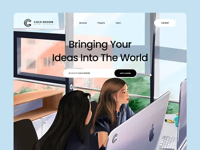 Office Life-Landing Page artist branding concept digital illustration digitalart header design illustration illustration art illustrations illustrator landing page mongolia search bar team web design web designer