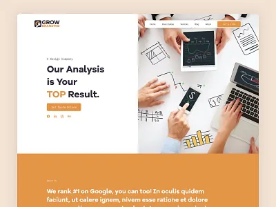 GrowBranding branding daily ui design designservices digital agency grow homepage interface landing page layout sketchapp studio ui user interface ux web design website website layout yellow