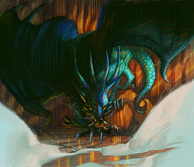 Dragon's Den album art album cover card art concept art fantasy art fantasy illustration illustration visual development