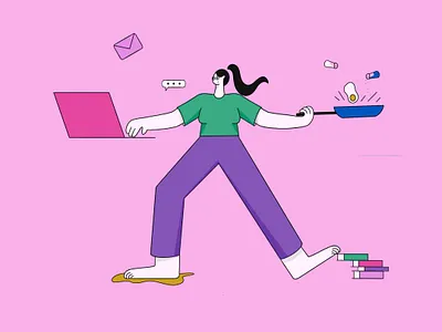 Busy day 2d art behance character character design characterdesign dribbble flat flat character flat character design flat illustration flatdesign freelance illustrator illustration illustrator procreate vector vector illustrator