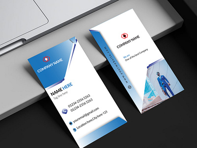 Corporate Vertical Business Card ai design brand identity businesscard card clean company branding design professional business card professional design vector vertical business card visiting card