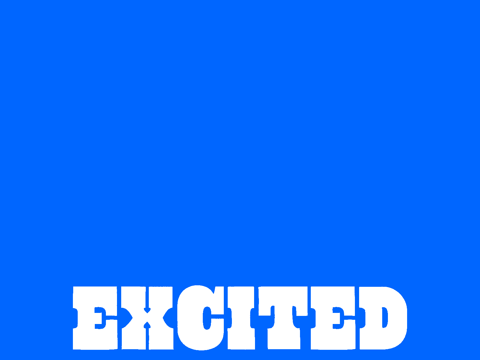 EXCITED animation character icon illustration logo loop motion shadow simple typography