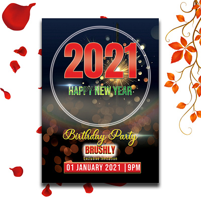 Happy New Year Flayer brand identity branding design clean colorful concert flyer flayer flayer design modern new year flayer party flyer