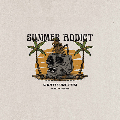 Summer addict vintage badge design illustration art badge badge design badge logo illustration vintage vintage badge vintage logo