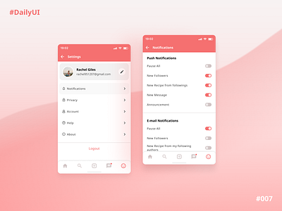 #DailyUI ::007 - Settings app app ui dailyui dailyui 007 design settings page settings ui ui ui design uiux