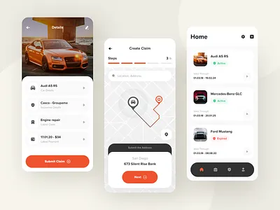 Car Insurance Mobile App app application application design application ui car insurance figma figmadesign insurance app ios app ios app design map mobile mobile ui mobile ui design mobile ui ux ui uidesign uiuxdesign ux uxdesign