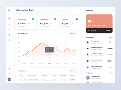 Remitt - Web App analytics bank chart clean dashboad design designer finance fintech money transaction ui uidesign ux uxdesign wallet web web app web design website