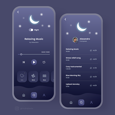 UI Design Sleeping Music App appdesign interactiondesign landingpage uidesign uiux userexperience userexperiencedesign userinterface userinterfacedesign uxdesign webdesign