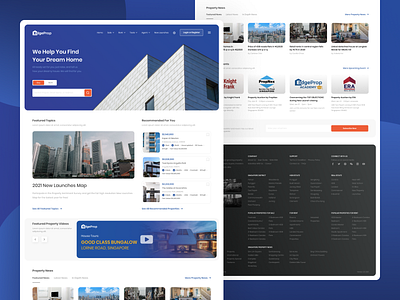 EdgeProp Web Landing Page agent apartment blue branding condominium design homepage landing page landing page design marketplace property singapore ui uidesign ux uxui