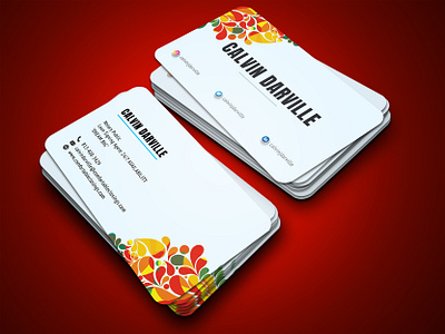 Calvin Darville businesscard clean color colorful corporate design illustration logo orange stylish template