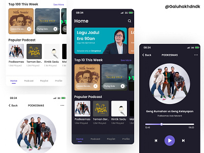 Music Player Light and Dark Mo app design galuhdesign guix17 guixui ui ui ux ui design uidesign uiux ux ux design uxdesign