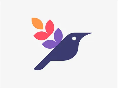 BIRD + FLOWER animal art artsigma bird design flower icon logo logo design mark symbol