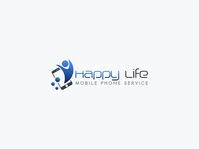 Happy Life blue branding design illustration logo mobile vector work
