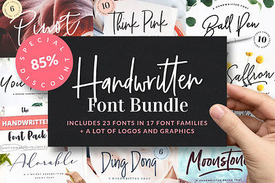 Handwritten Font Bundle is back! animation app branding design graphic design illustration illustrator typography ui vector