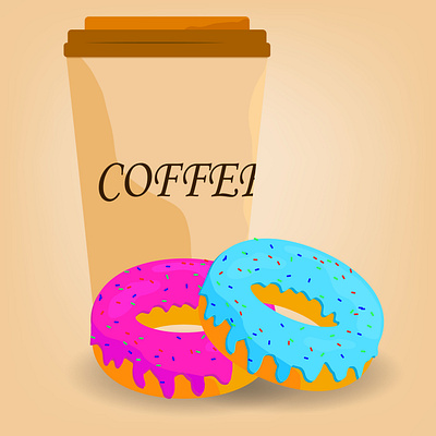 donut coffee app art branding design graphic design icon illustration logo minimal typography