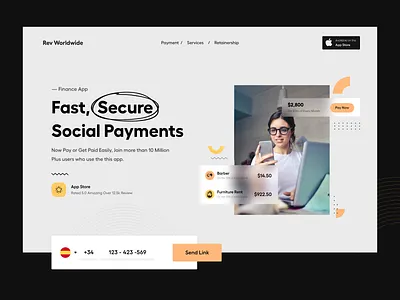 Website UI card ui clean finance header headers hero hero banner landing page payment app payment website product design typography ui ui ux user experience user interface ux website website concept website design
