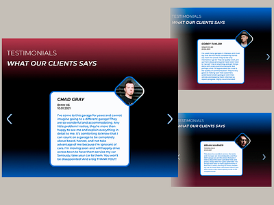 Testimonials for Car Service mockup design testimonial webdesign