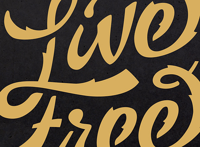 Live Free or Die clean connected custom lettering custom type dissolve electric energy flowing freedom ligature lighting bolt lightning live free rough script shadows sharp texture type typography