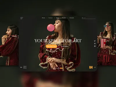 Art Gallery art banner design dribbble greece grlpwr medieval museum museum of art royal shop ui ux design vintage web woman