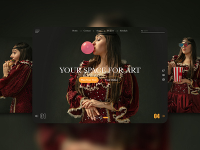 Art Gallery art banner design dribbble greece grlpwr medieval museum museum of art royal shop ui ux design vintage web woman