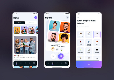 Groups app app branding app design application dating design groups hobbies hobby people social social media ui ui ux ux