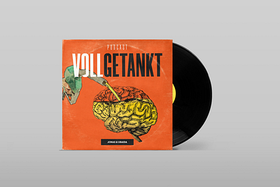 VOLLGETANKT | Podcast Cover brain cover cover art coverdesign design gas station graphic design illustration logo podcast podcasting podcasts print typography vintage vinyl