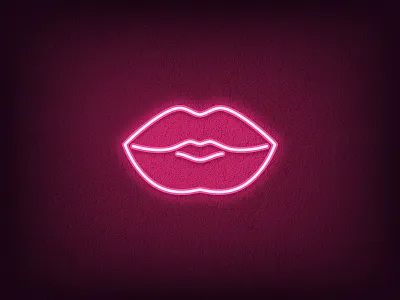 Pink Lips beauty cosmetic fashion glamour icon illustration kiss light lips logo mouth neon outline pink sexy sign silhouette symbol woman