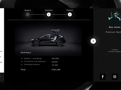 Black Tesla UI black dark elonmusk future interface minimal modelx tesla ui uiux website