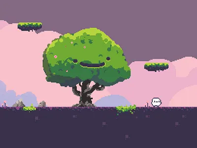 happy tree gamedesign pixelart retro