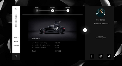 Black Tesla UI black dark elonmusk future interface minimal modelx tesla ui uiux website