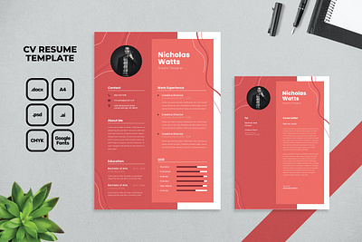 Resume/CV branding clean cover letter cv cv design cv template elegant resume gradient gradient resume job resume minimal minimal resume modern resume popular professional resume resume design resume template simple resume