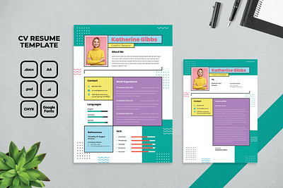 Resume/CV branding clean cover letter cv cv design cv template elegant resume gradient gradient resume job resume minimal minimal resume modern resume popular professional resume resume design resume template simple resume