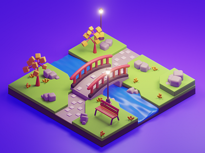 3D Isometric Tree Garden blender 2.9 blender 3d blender3dart branding design illustration ux vector