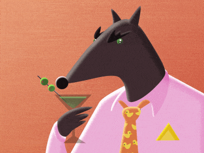 Booze hound 2d ae after effects animation cartoon colourful gif illustration loop motion design