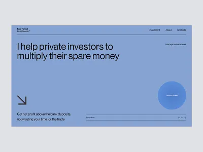 Safe Haven Investments design finance investments minimal swiss typography ui ux web website