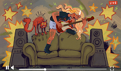 Couch Concert art cartoon colorful design drawing illustration