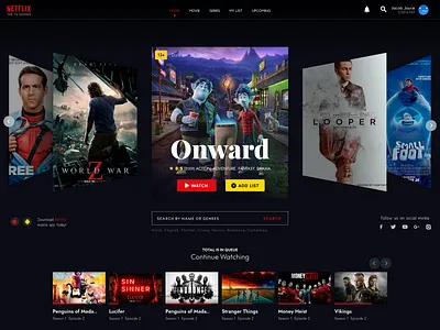 netflix amazon animation banner design hollywood home indore landing landingpage mobile movie netflix redesign redesign concept ui video web web design webseries website