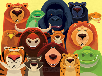 group of wild animals adobe illustrator animals art cartoon cartoon character cartoonillustration character character art design digitaldrawing graphic design graphicart graphics illustration illustrator vector vector artwork vectorart vectorgraphics vectorillustration