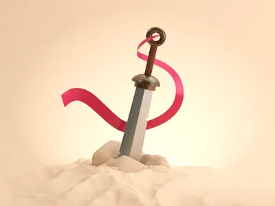 Day 1 - Sword 3d 3dart 3dillustration 3drender c4d cinema4d lowpoly lowpoly3d sologameicon21 sologameicon21 stylised sword