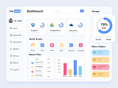 File Manager Dashboard Design adobe app app design blue clean concept daily ui dailyuichallenge dashboad dashboard app dashboard design dashboard ui design file management interface product design ui ui design ux ux design
