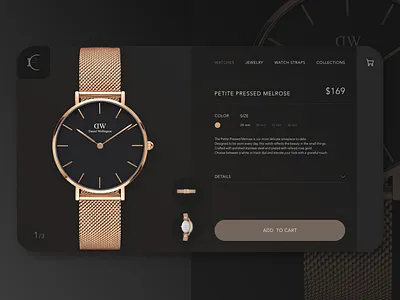 DW Product page concept design flat luxury minimal ui ux web website