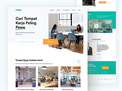 Coworking Space Landing Page Website building coworking coworking space design indonesia jogja property search searching ui uiux web web design workplace