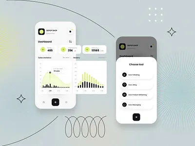 Depop Bot application app bot charts clean dashboard design ios minimal mobile mobile ui ui