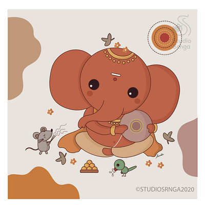 Ganesha 08 adobe illustrator design ganesha illustration indian illustrator indian mythology modak mooshika mumbaistudio studiosrnga