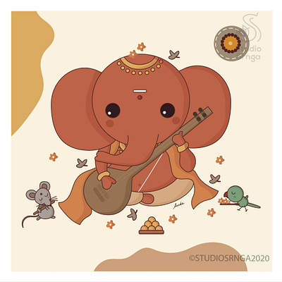 Ganesha 06 adobe illustrator design ganesha illustration indian illustrator indian mythology modak mooshika mumbaistudio studiosrnga