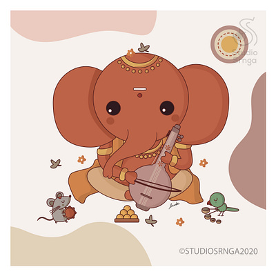 Ganesha 10 adobe illustrator design ganesha illustration indian illustrator indian mythology modak mooshika mumbaistudio studiosrnga