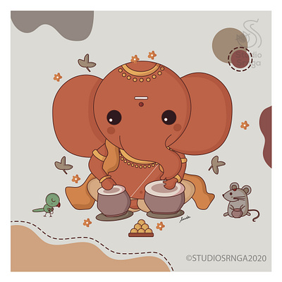 Ganesha 04 adobe illustrator design ganesha illustration indian illustrator indian mythology modak mooshika mumbaistudio studiosrnga