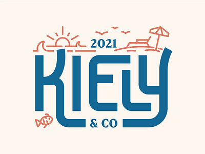 Kiely Family Reunion beach branding family reunion illustration