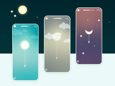 DREAMO - Mobile Game assets dream dreams game game art game artist game design game dev game ui game uiux gaming gradient gui illustrator mobile ui sky ui uiux unity unity artist