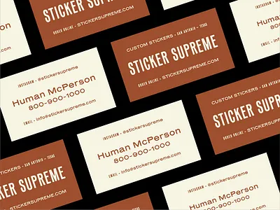 Sticker Supreme brand business cards design sticker typography